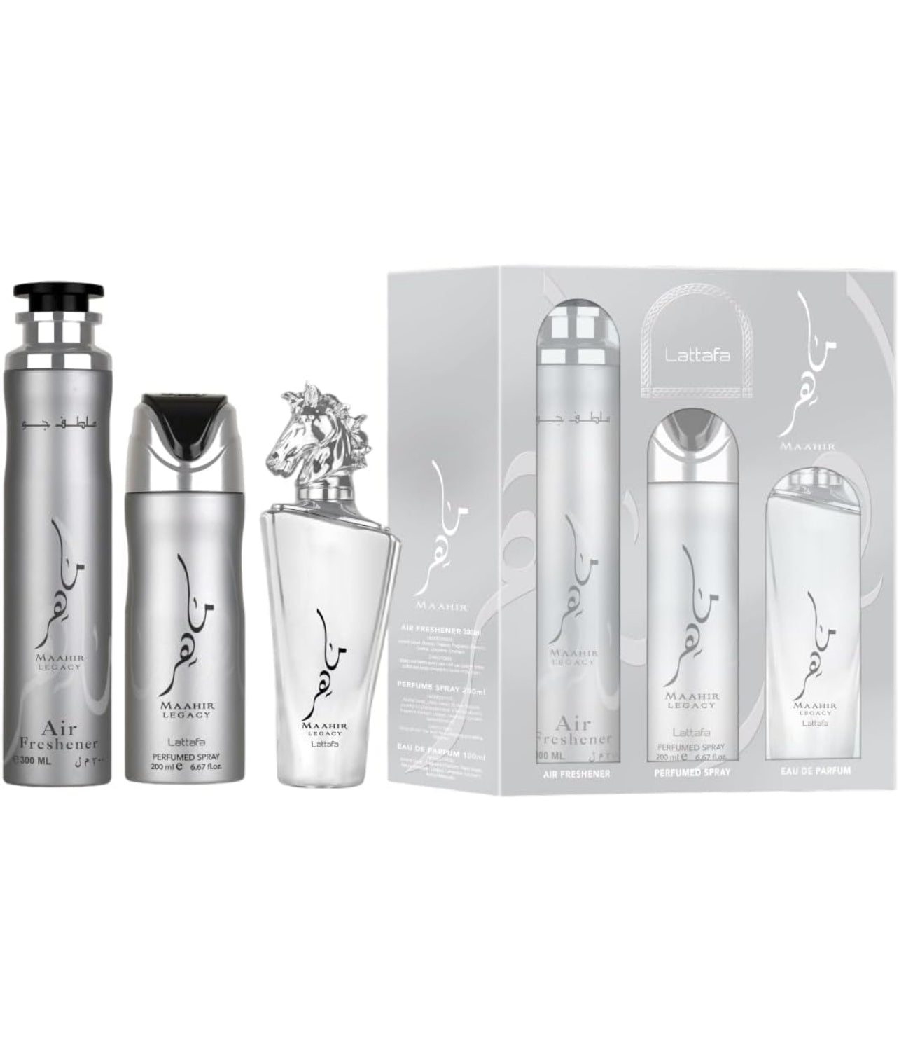 Lattafa Maahir Legacy 3 PC Gift Set for Men EDP+Deo+Air Fresh New in Box