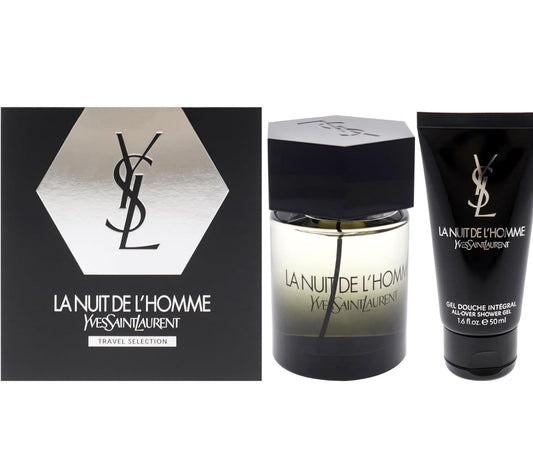 La Nuit de l'Homme Yves Saint Laurent for men Set Travel Selection 3.3oz EDT/ 1.6oz Shower Gel
